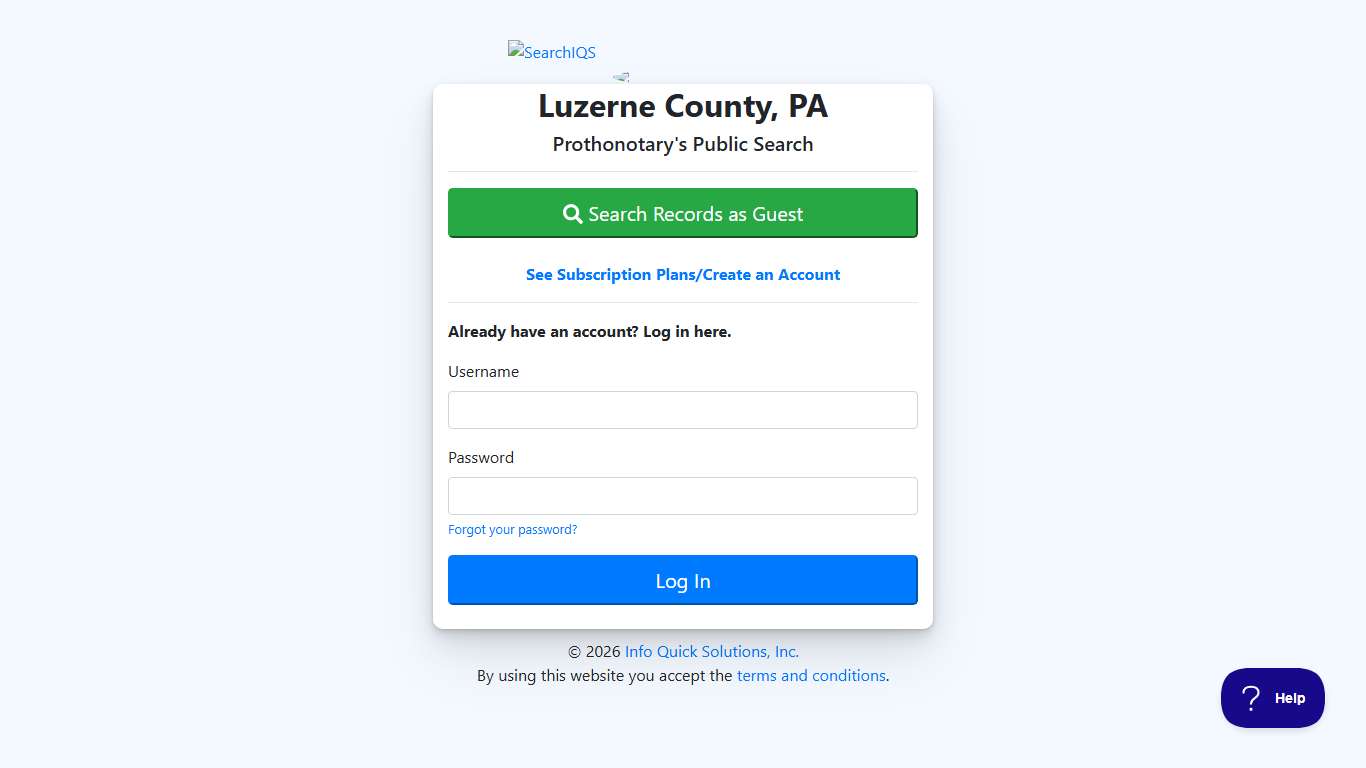 Luzerne County, PA - SearchIQS