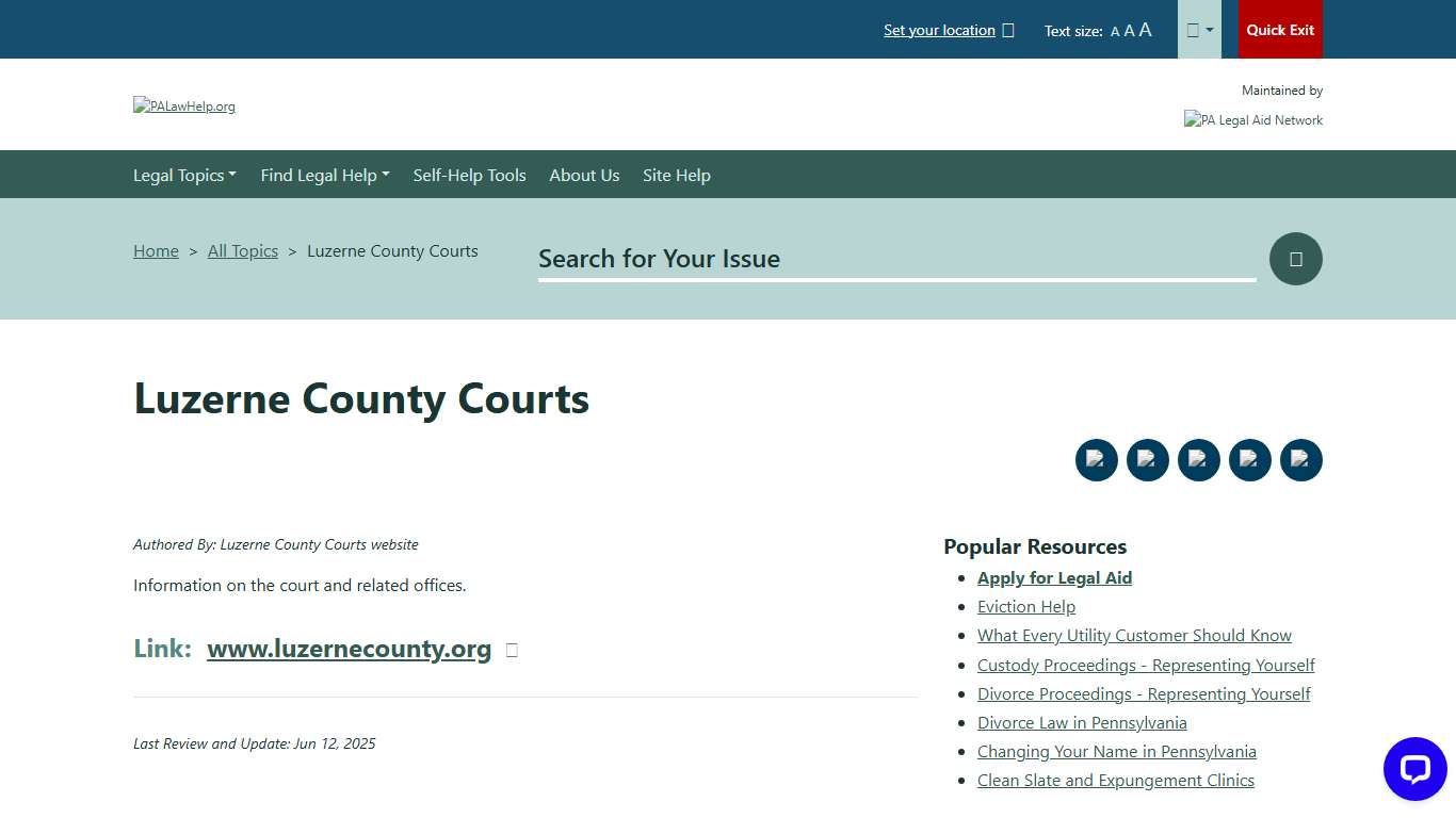 Luzerne County Courts PALawHELP.org - Your Online Guide to Legal Information and Legal Services in Pennsylvania